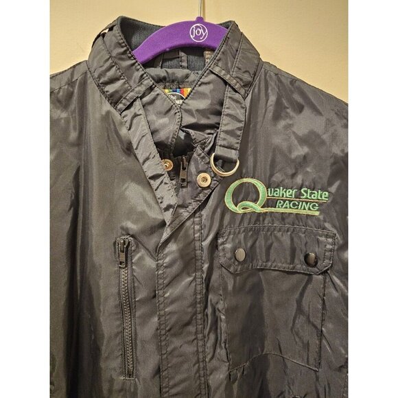 Men's Vintage Quaker State Racing Zip Up Jacket Black Size Medium - Picture 3 of 13